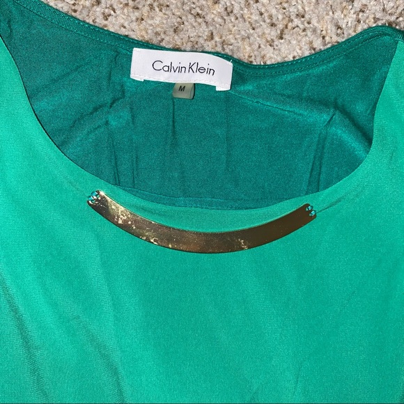 Calvin Klein green blouse size M - Picture 2 of 2